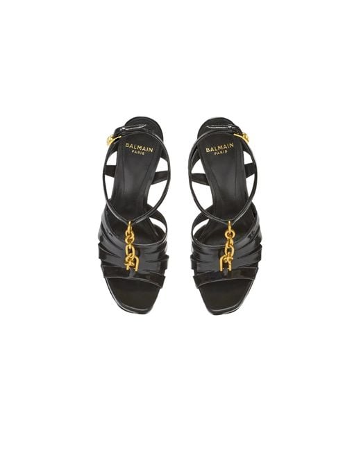 Balmain Black Sync Platform Sandals