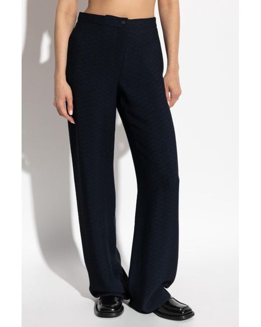 Emporio Armani Blue Straight Leg Trousers