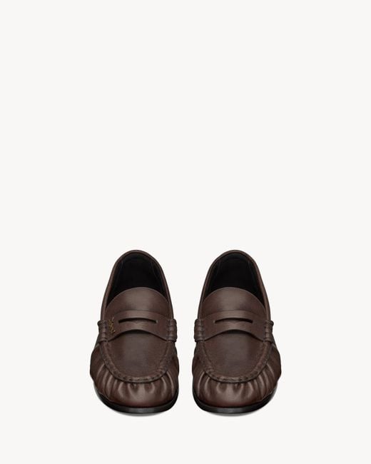 Saint Laurent Black Le Loafer Logo Plaque Slip-On Loafers for men