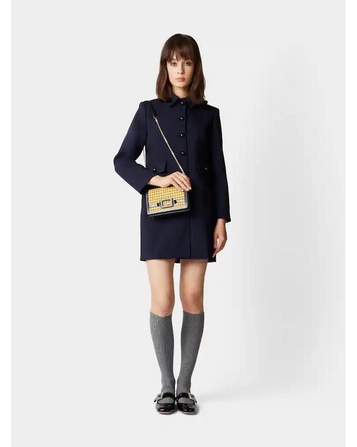 Roger Vivier Metallic Checked Foldover Top Clutch Bag