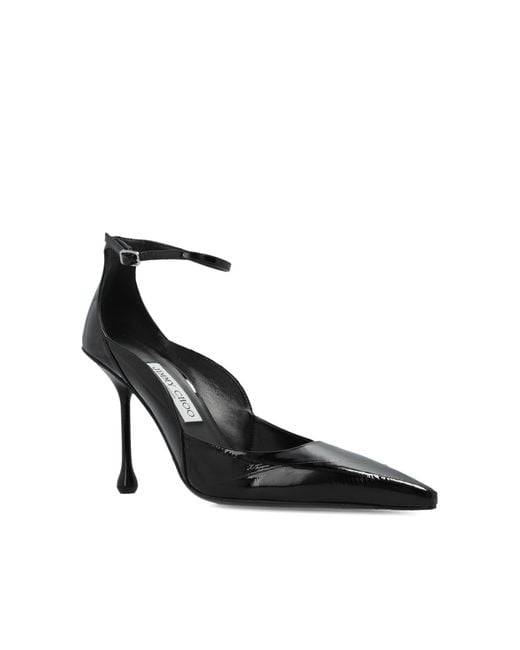 Jimmy Choo Black Quinci Patent-Finish Pumps
