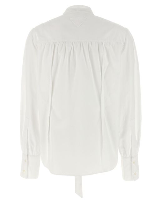 Prada White Bow Shirt