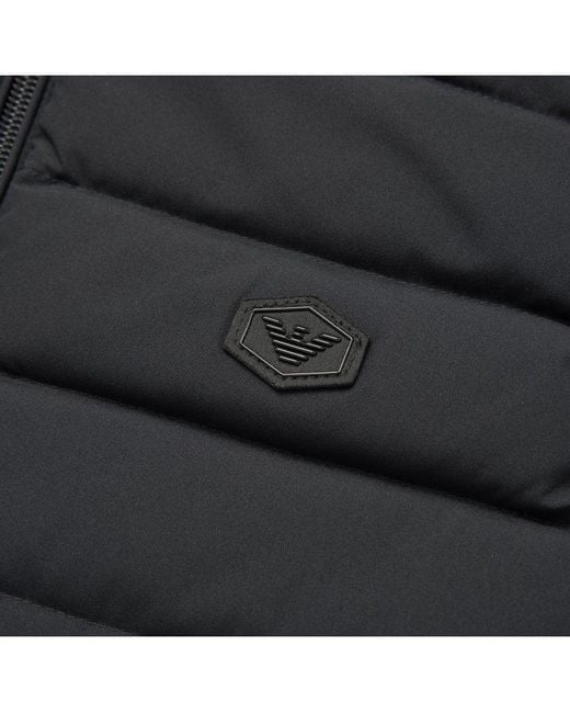 Emporio Armani Black Logo Patch Padded Gilet for men