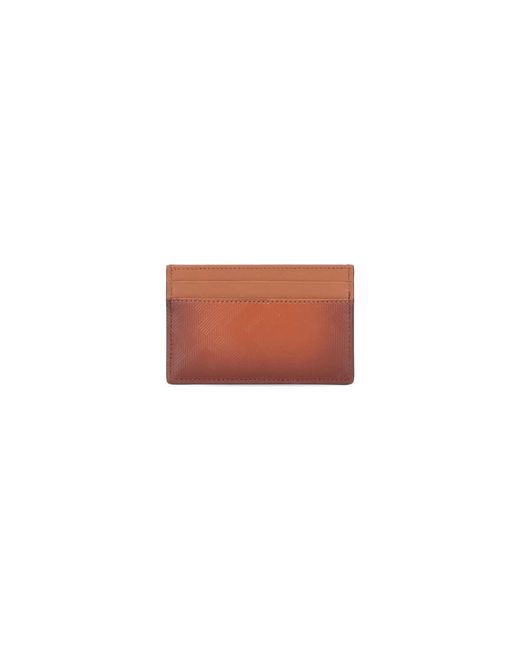 Fendi Brown Logo Plaque Open Top Cardholder for men