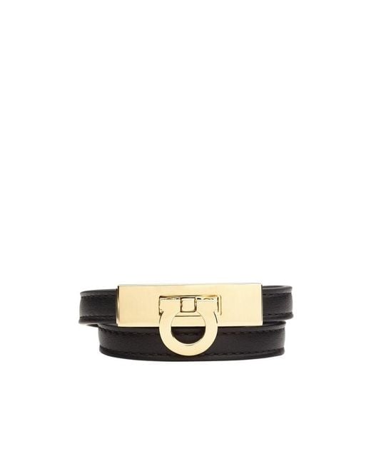 Ferragamo White Gancini Double Twist Bracelet