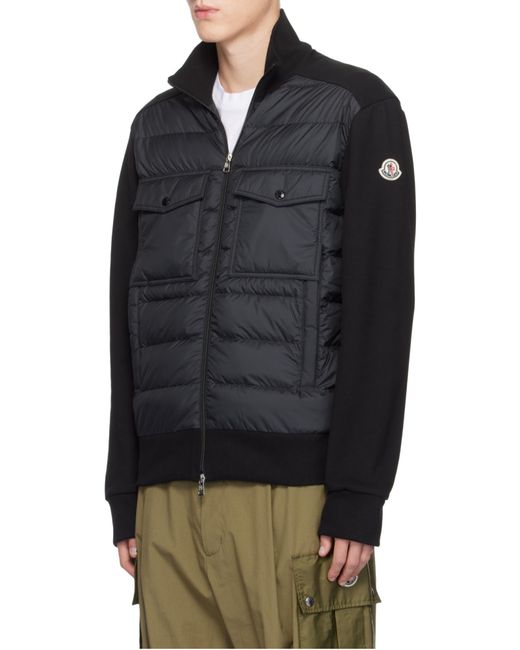 Moncler Black Front Pocket Zipped Jacket for men