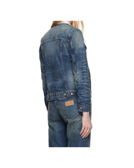 MM6 by Maison Margiela Blue Denim Cropped Jacket