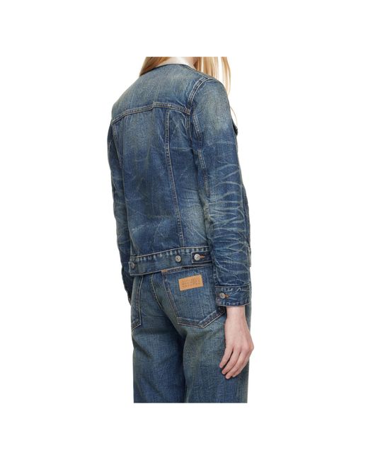 MM6 by Maison Margiela Blue Denim Cropped Jacket