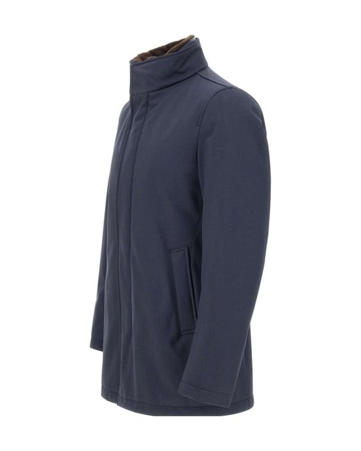 Herno Blue Faux Fur Collar Parka for men