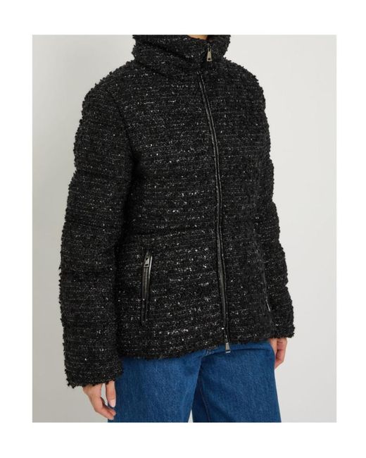 Moncler Black Urbel Padded Metallic-Tweed Jacket