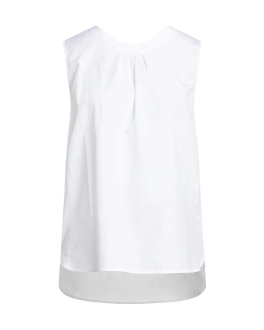 Max Mara White Solid Color Tops