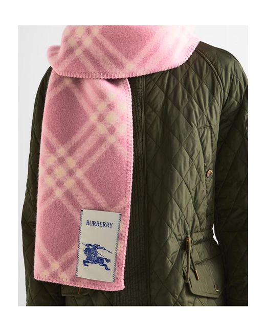 Burberry Pink Plaid Pattern Scarf for men