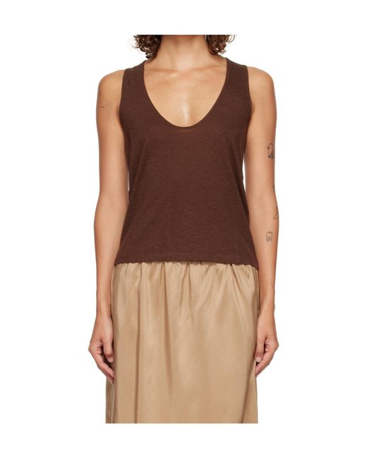 Loulou de Saison Brown Albia Lds Jersey Tank Top