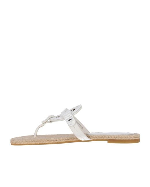 Tory Burch White Flat Flip-Flops