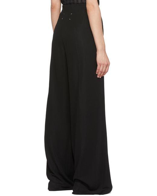 Maison Margiela Black Pressed-Crease Wide Leg Trousers