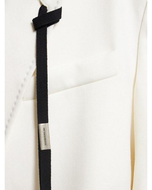 Ann Demeulemeester White Agnes Wool Satin Asymmetric Jacket
