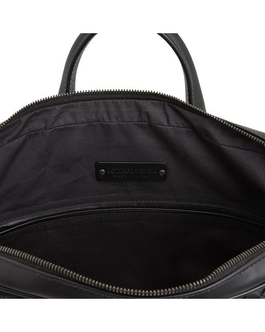 Bottega Veneta Black Intreciato Hand-Knitted Shoulder Bag for men