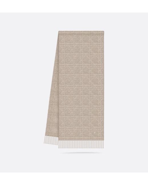 Dior White Cannage Scarf