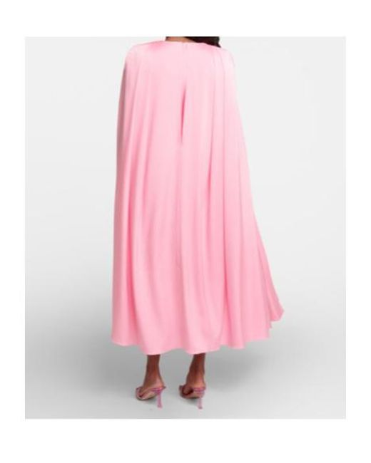 Alex Perry Pink Crepe Shawl Midi Dress