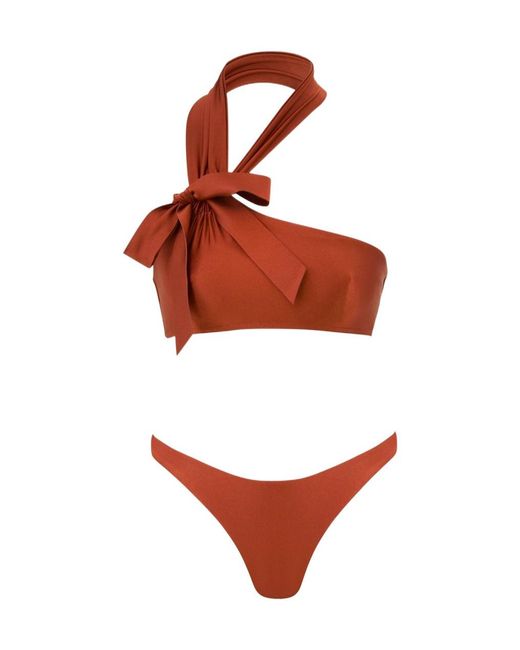 Zimmermann Red Awaken Tie Neck Bikini