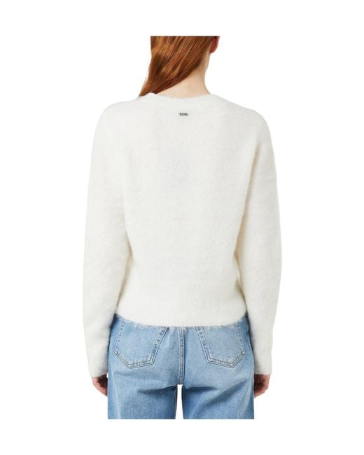 Boss White High-Quality Knit Sweater