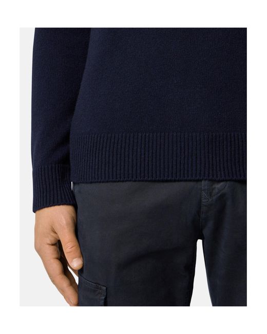Stone Island Blue Logo Patch High Neck Sweater for men