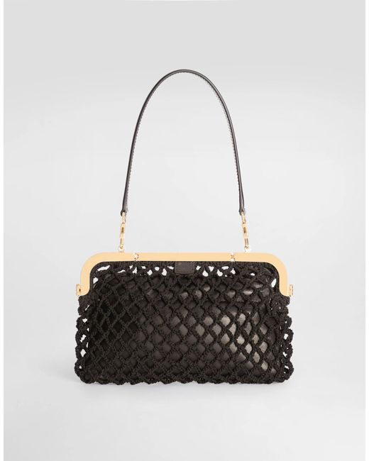 Dolce & Gabbana Black Amanda Mesh Handbag