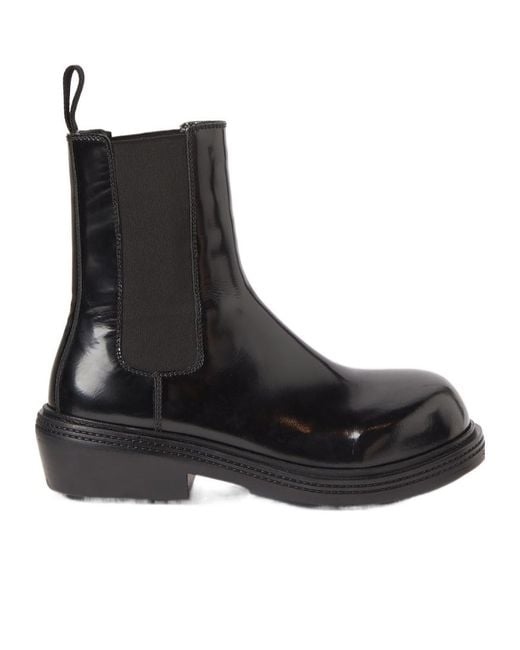 Bottega Veneta Black Fireman Chelsea Ankle Boots