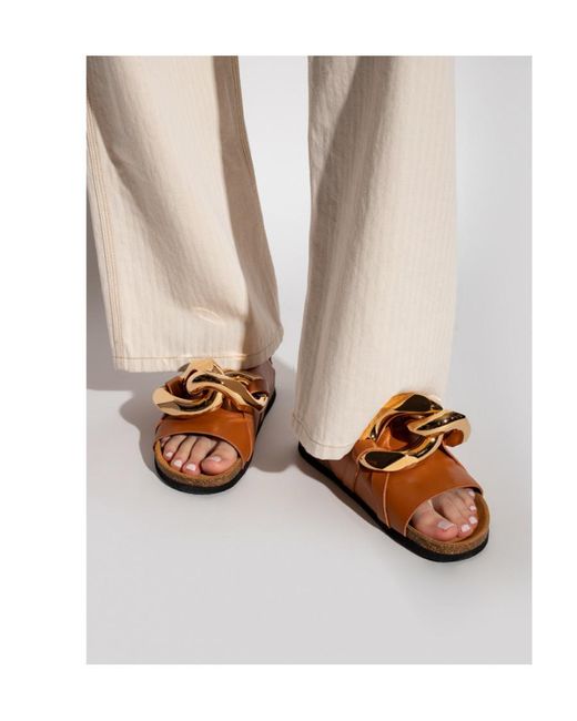J.W. Anderson Brown Jw Anderson Chain-Link Open Toe Sandals