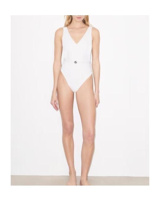 Tory Burch White Belted Swimsuit