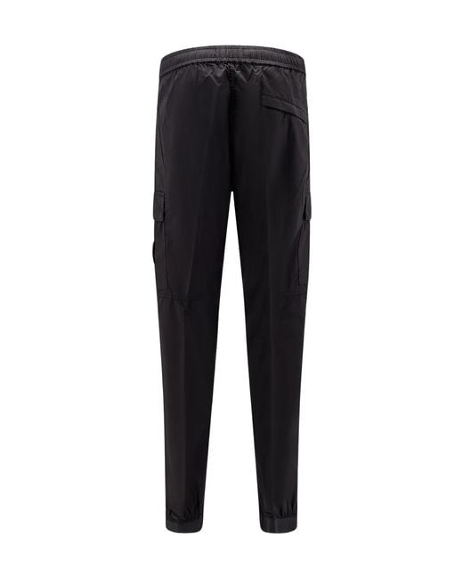 Stone Island Black Elasticated-Waist Cargo Pants for men