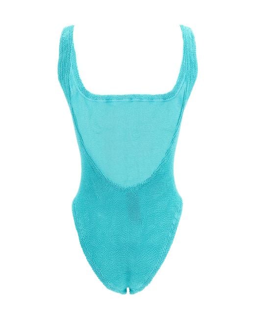 Hunza G Blue 'Square Neck One-Piece Swimsuit