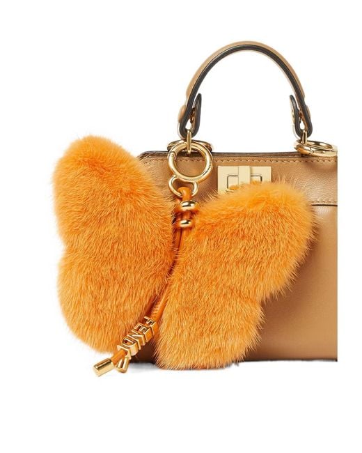 Fendi Orange Butterfly Pendant