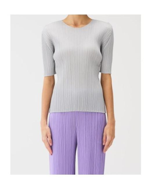 Pleats Please Issey Miyake Gray Slim Fit Top