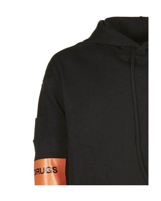 Raf Simons Black Logo Hooded Sweater for men