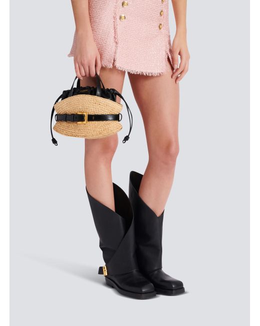 Balmain Metallic Shuffle Drawstring-Fastened Mini Tote Bag