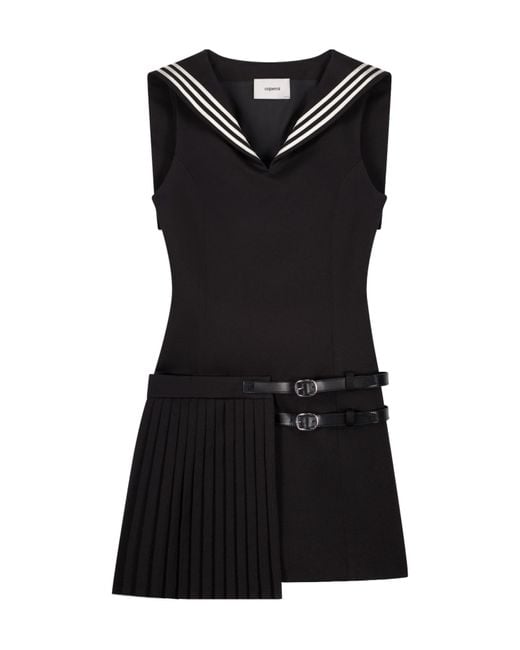 Coperni Black Pleated Uniform Dress