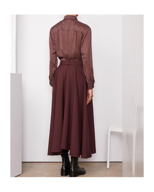 Officine Generale Purple Pleated Detail Skirt
