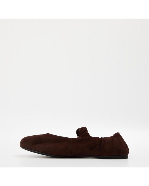 Miu Miu Brown Ruches Ballerina Pumps