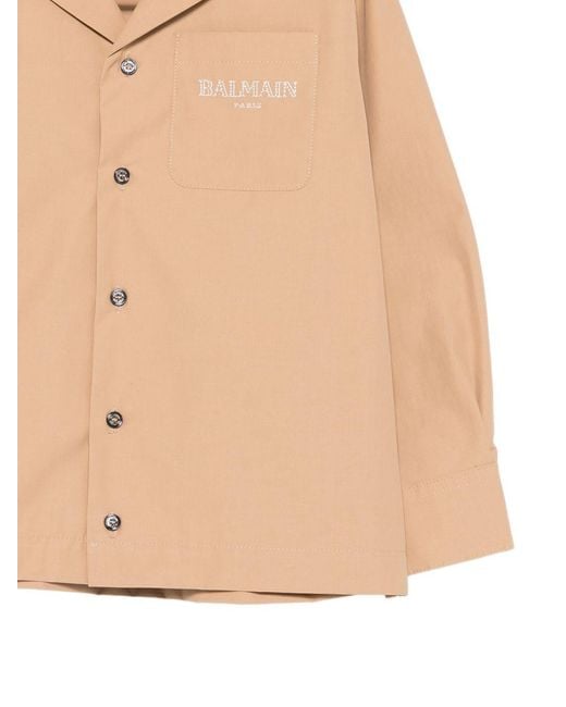 Balmain Natural Embroidered Pocket Jacket