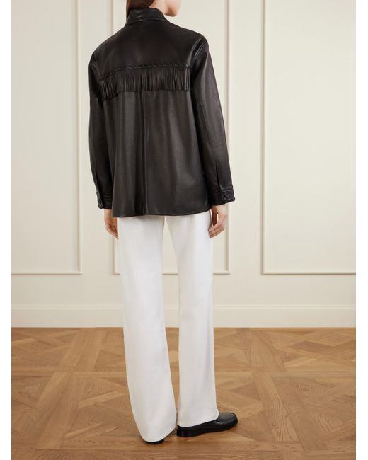 Nili Lotan Black Gus Tassel Leather Jacket