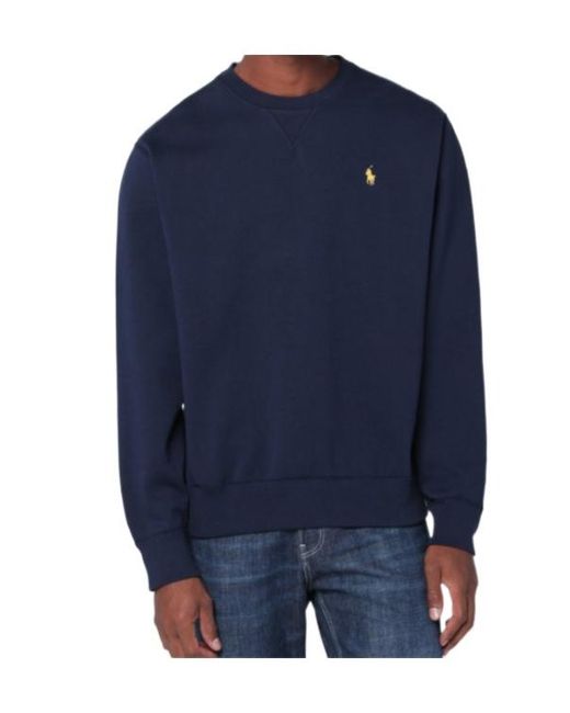 Polo Ralph Lauren Blue Logo-Embroidered Crewneck Sweatshirt for men