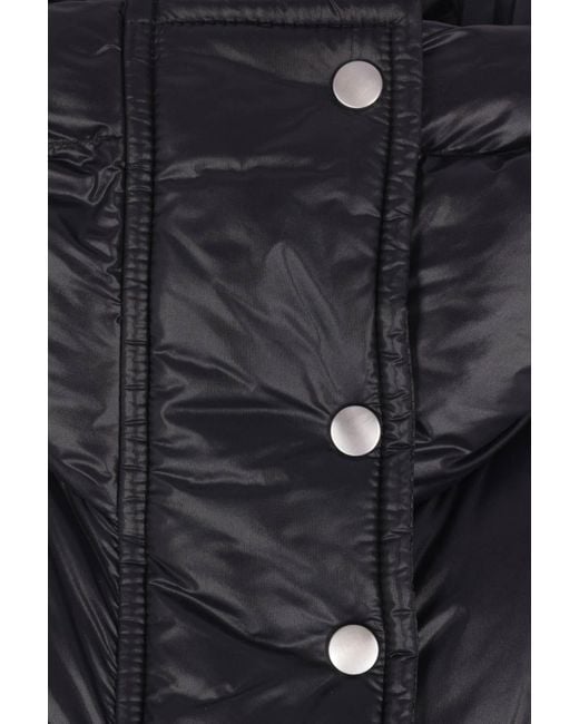 Jil Sander Black Hooded Drawstring Padded Coat for men