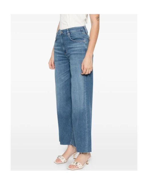 Citizens of Humanity Blue Lyra Raw-Cut Jeans