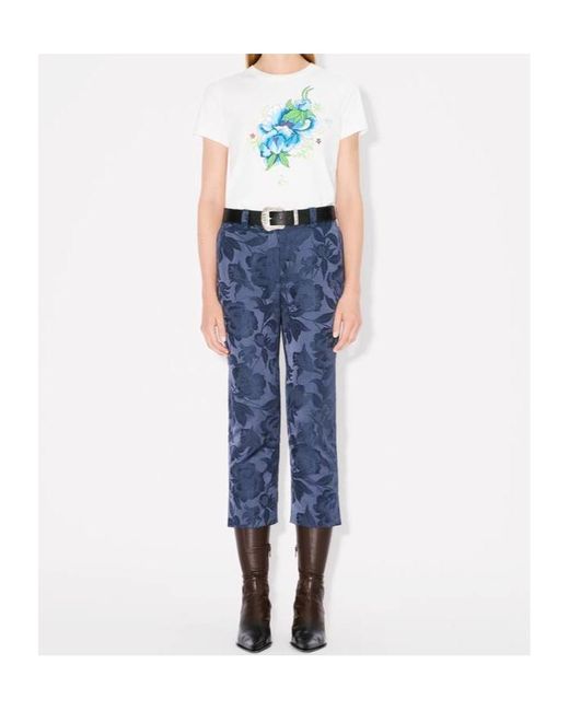 KENZO White Peonies Printed T-Shirt