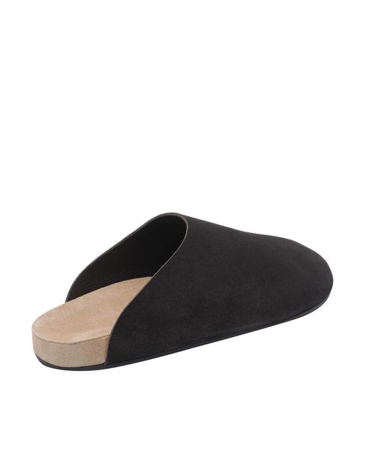 The Row Black Round-Toe Slippers for men