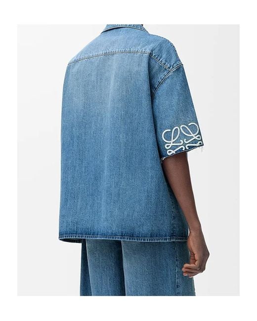 Loewe Blue Anagram Short Sleeved Shirt for men