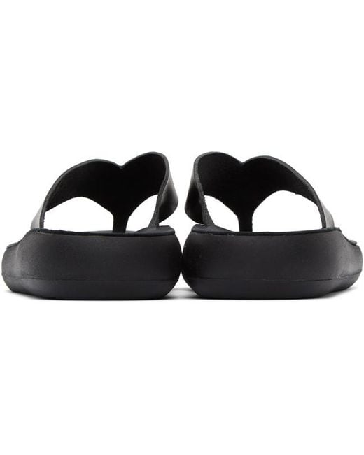 Ancient Greek Sandals Black Logo Slippers