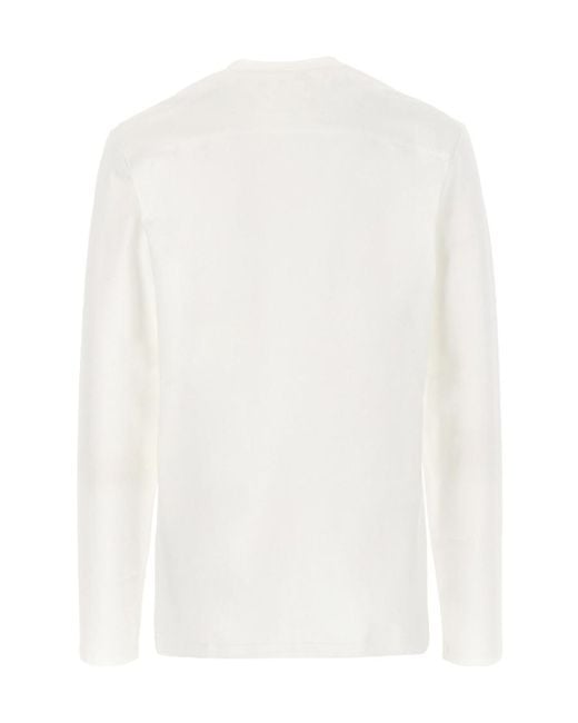 Jil Sander White Long-Sleeved Crewneck T-Shirt for men