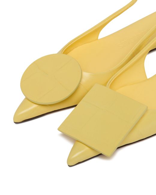 Jacquemus Yellow Duelo Slingback Flat Pumps